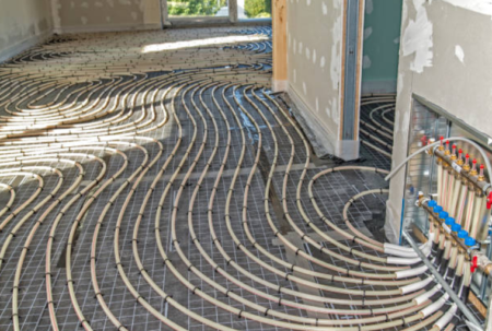 On-Site Radiant Floor Heating Installation with Manifold System – Whole-House Hydronic Piping