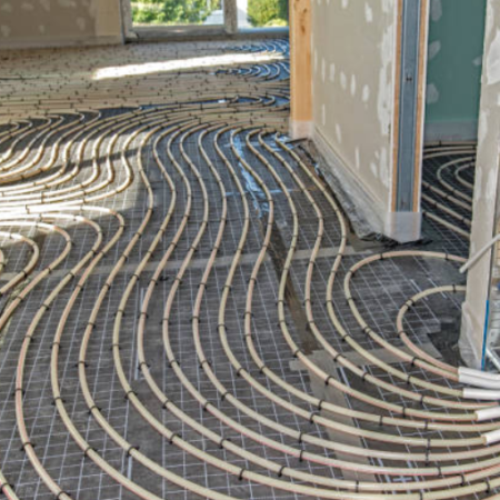 On-Site Radiant Floor Heating Installation with Manifold System – Whole-House Hydronic Piping