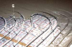 One-Stop Installation Service: Hydronic Underfloor Heating Piping & Pea-Gravel Concrete Backfilling